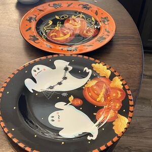 Halloween Ghost and Pumpkin Gates Ware Plates